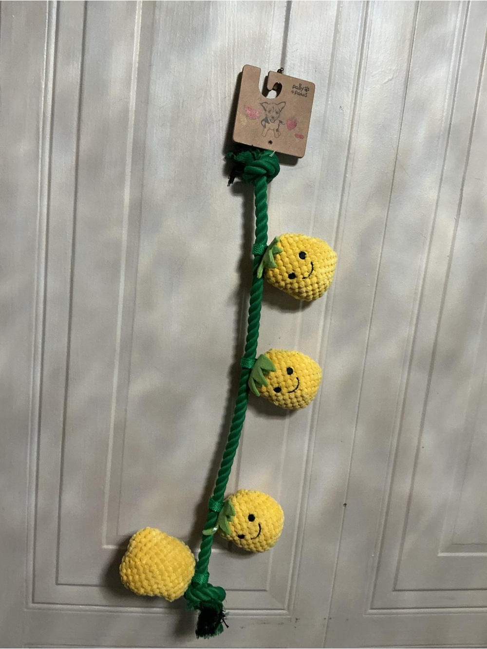 Pally Paws Interactive Rope Toy with Squeakers Fruit Theme Rope Toy for Tug 20”